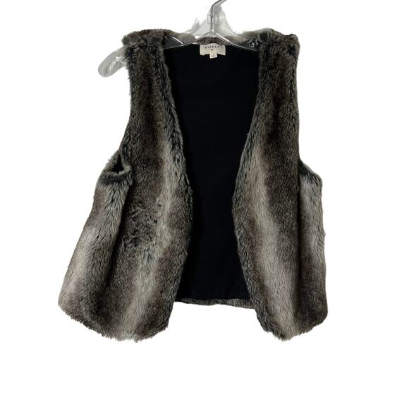 Everly Faux Fur Vest Brown Womens Small - Picture 1 of 7